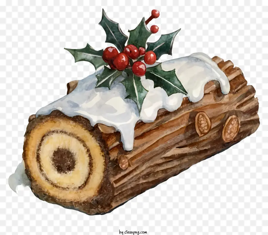 Dessin Animé，Gâteau à La Bûche De Noël PNG