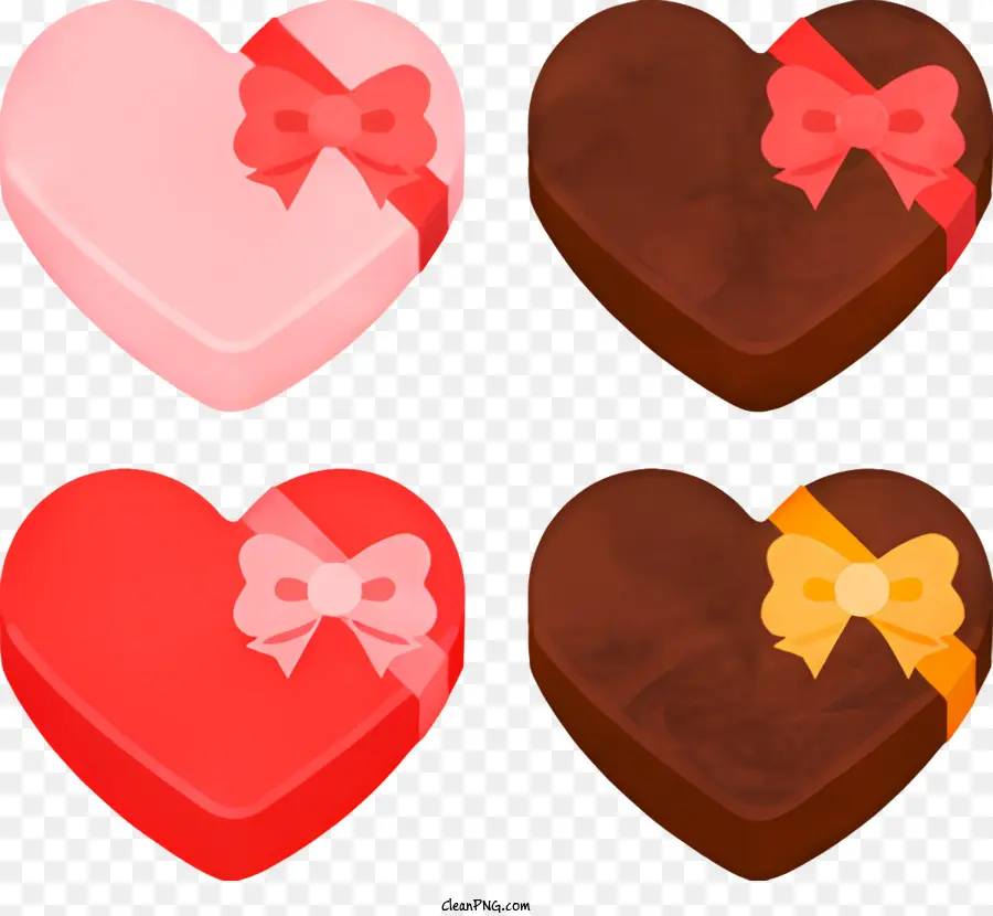 Dessin Animé，Boîtes De Chocolat En Forme De Cœur PNG