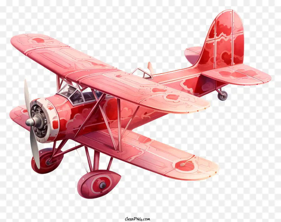 Avion De La Saint Valentin，Avion Vintage Rouge PNG