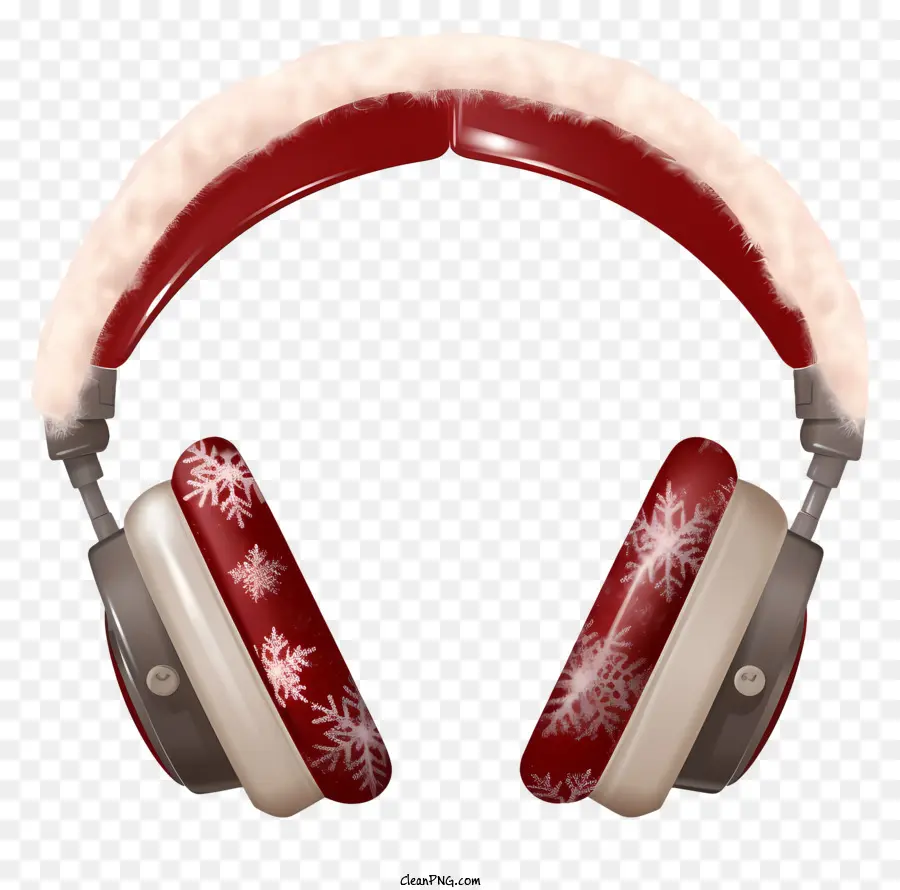 Cache Oreilles De Noël Réaliste，Casque Flocon De Neige PNG