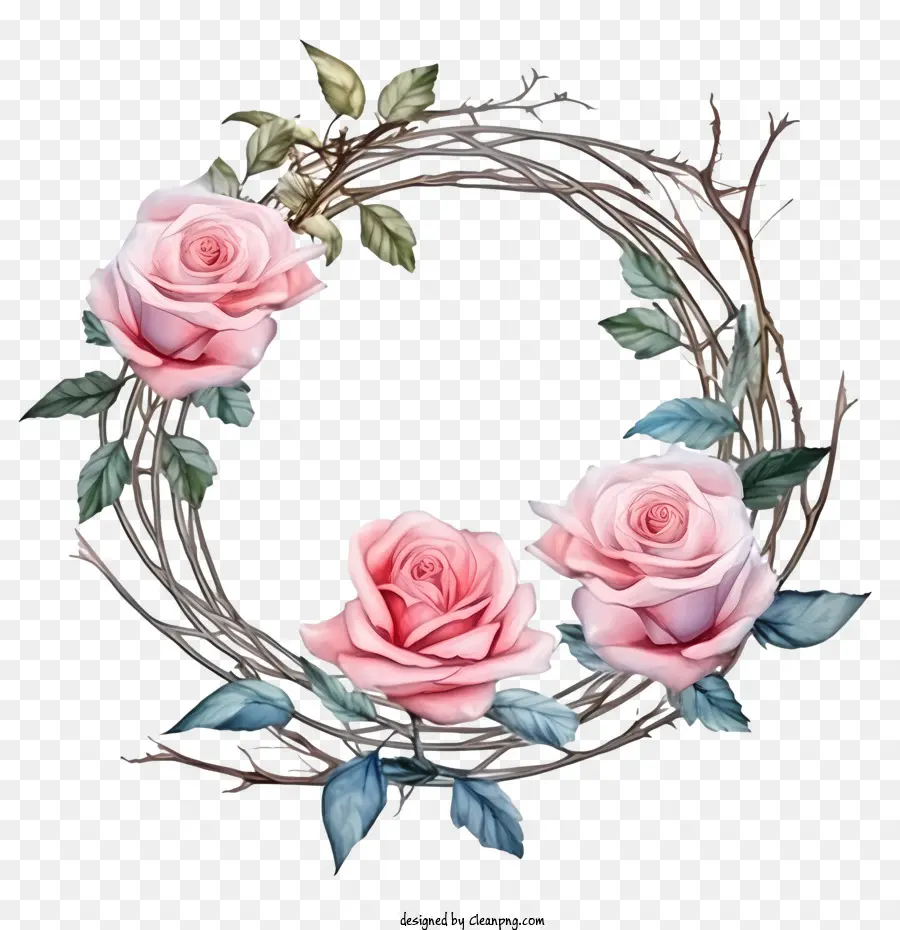 Couronne De Roses，Couronne Florale PNG