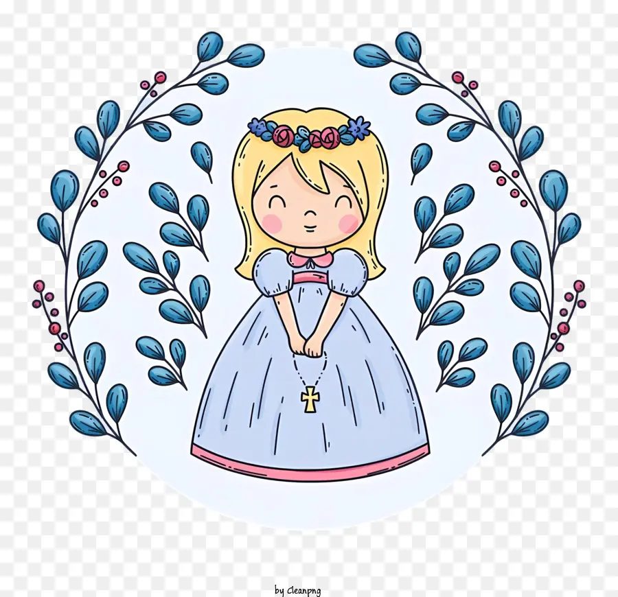 Baptême，Fille En Robe PNG