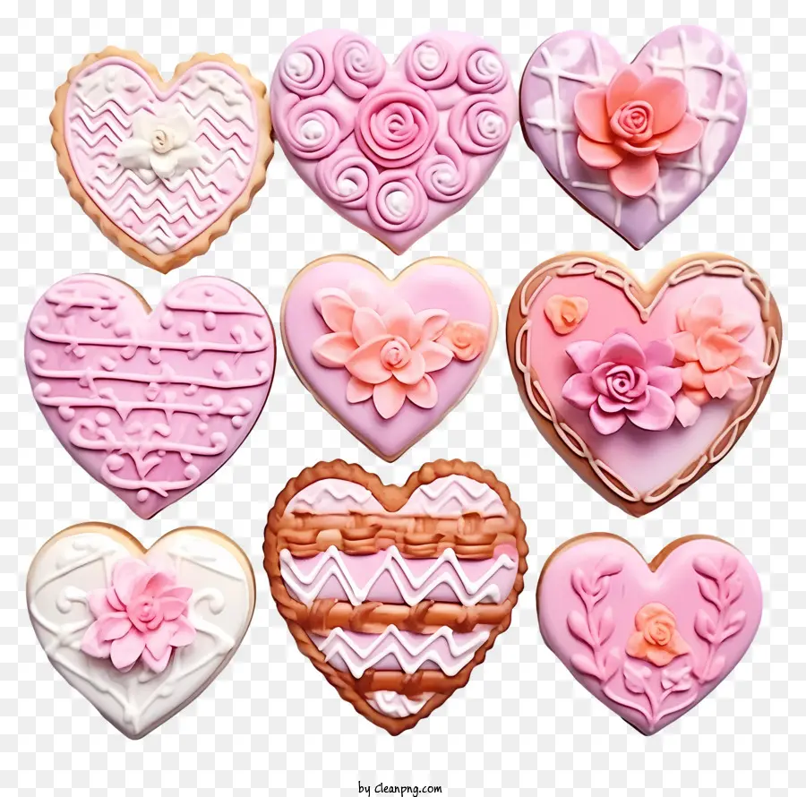 Cookies Pastel Valentines，Heartshaped Gâteau PNG