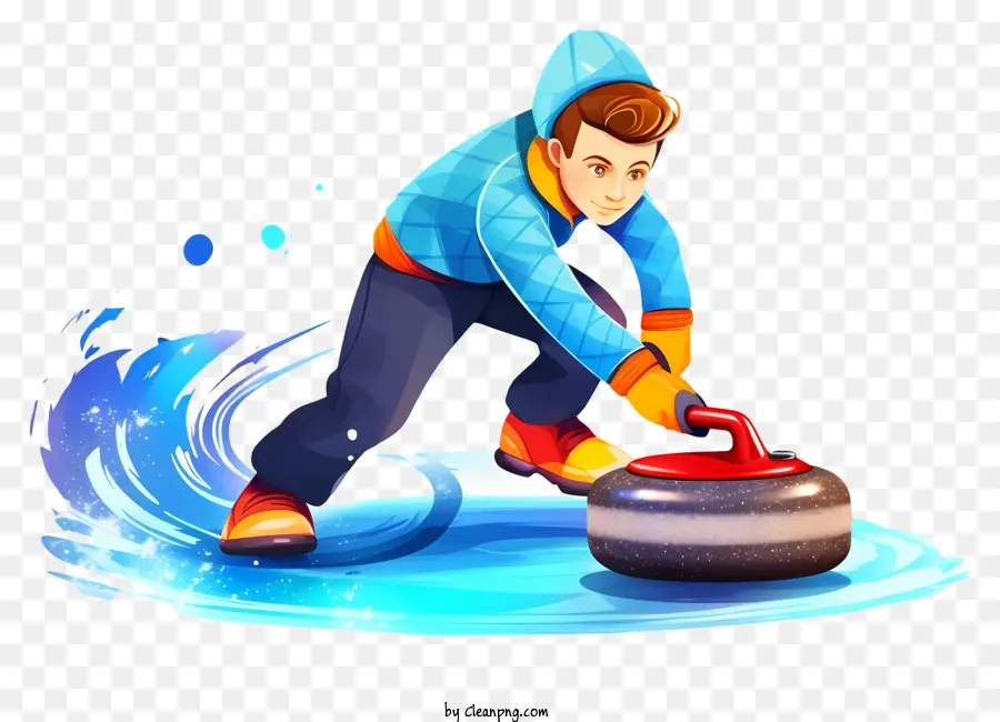 Sport De Curling De Dessin Animé，Curling PNG