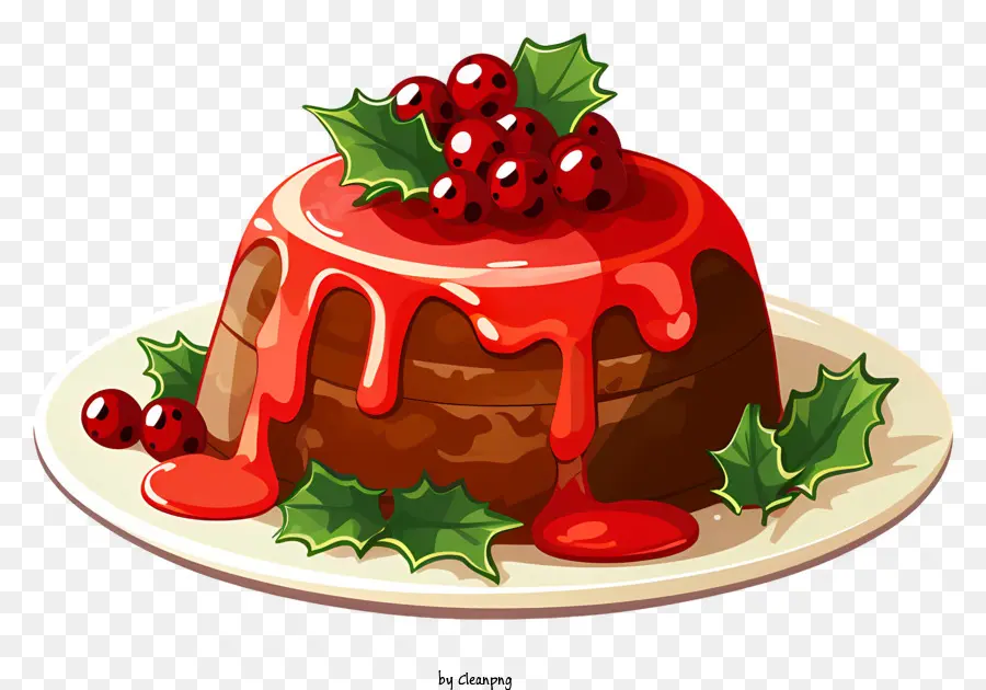 Plat De Noël，Gâteau Aux Fruits PNG