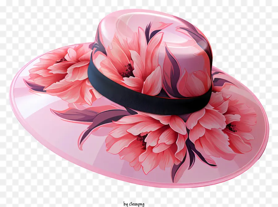 Chapeau，Chapeau Fleuri Rose PNG