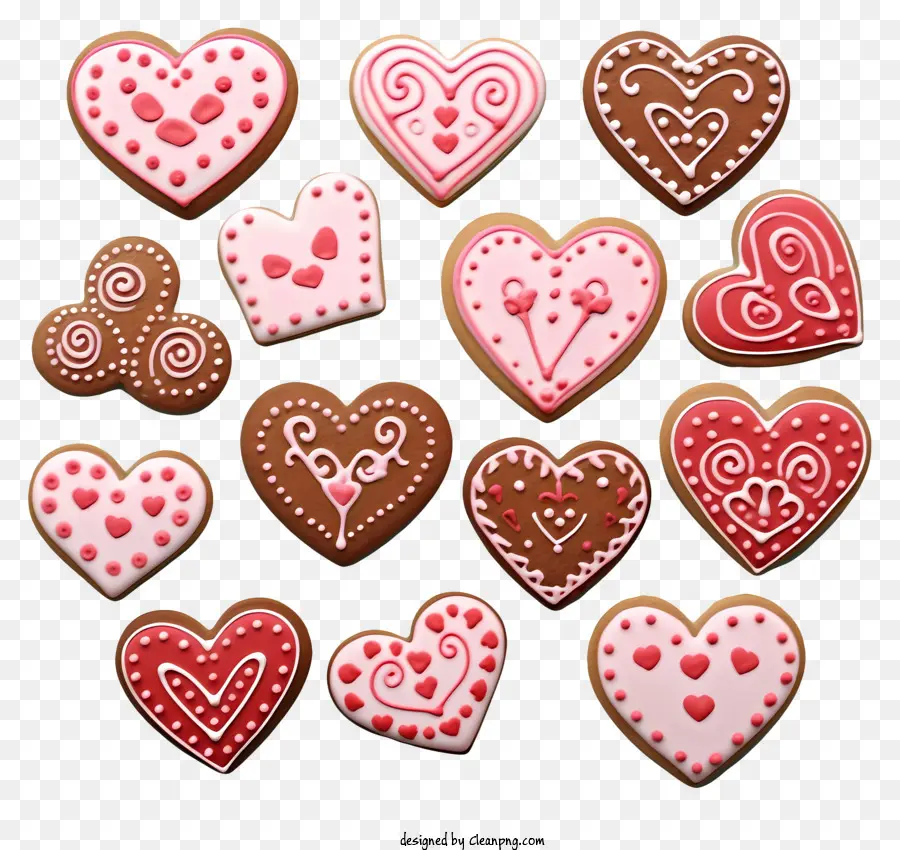 Cookies Doodle Valentines，Biscuits De Pain D'épice PNG