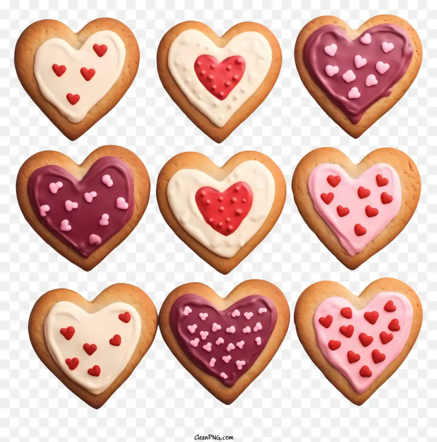 Illustration De Vecteur Plat Minimalisé，Cookies Valentines PNG