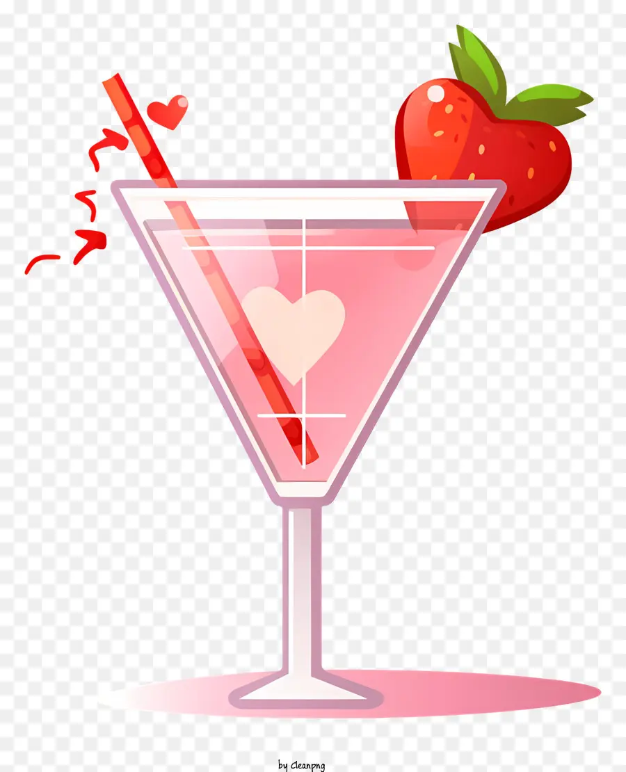 Cocktail De Saint Valentin Plat，Martini Aux Fraises PNG