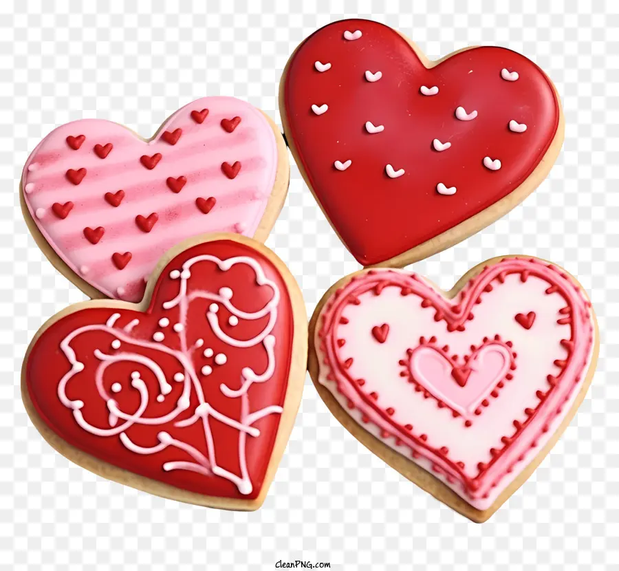 Cookies De La Saint Valentin Réalistes，Biscuits En Forme De Cœur PNG