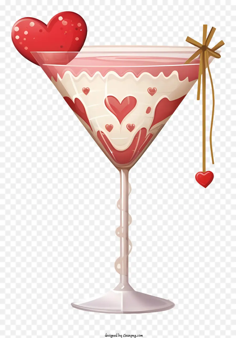 Cocktail De La Saint Valentin，Verre à Martini Rouge PNG