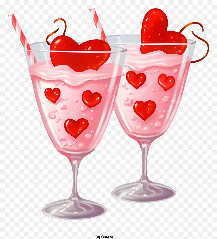 Cocktail De La Saint Valentin Réaliste，Rose Boisson PNG