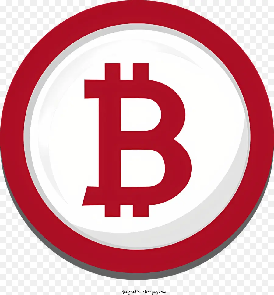 Symbole Bitcoin，Bouton Rouge PNG