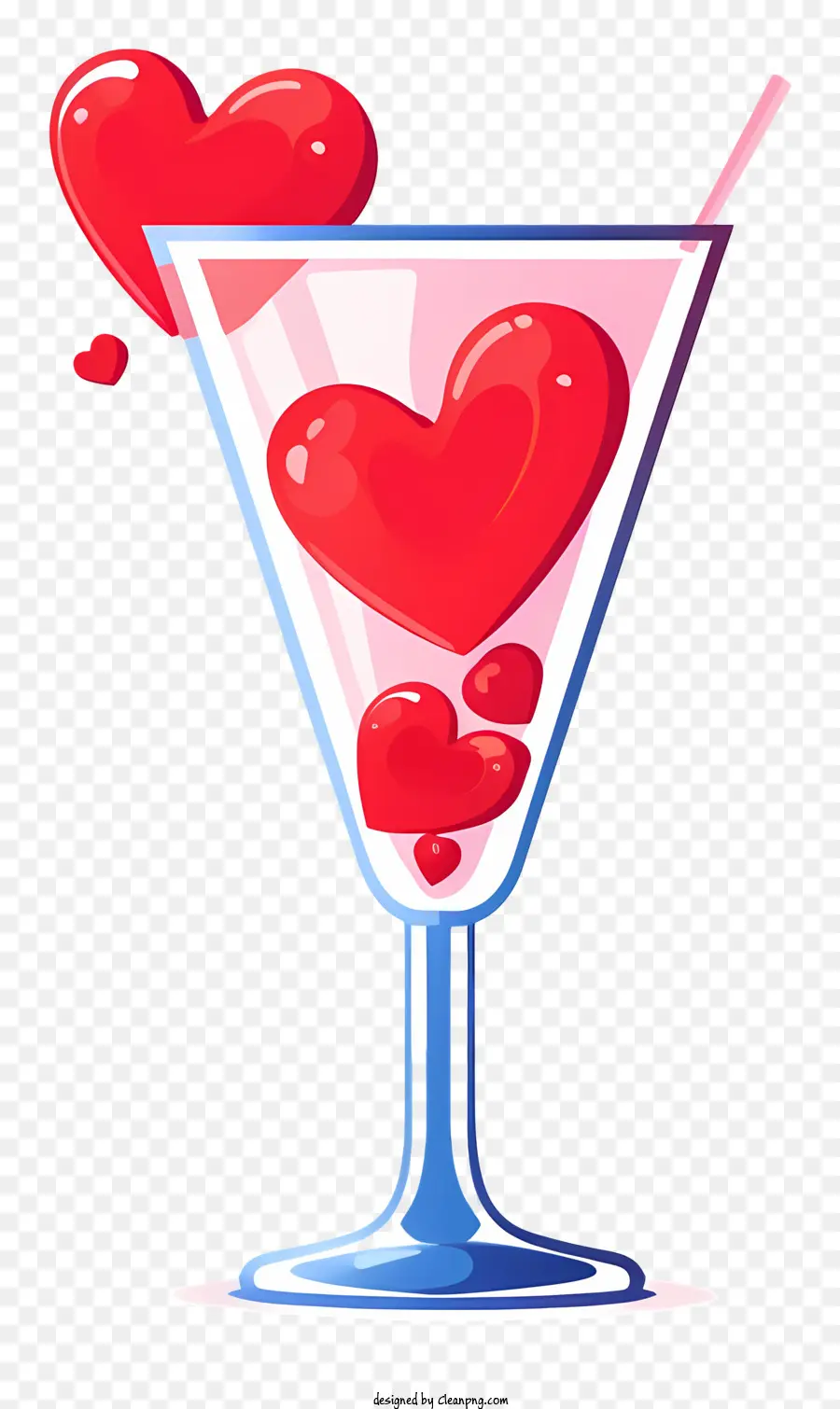 Plat Cocktail Saint Valentin，Verres à Vin Avec Coeurs PNG