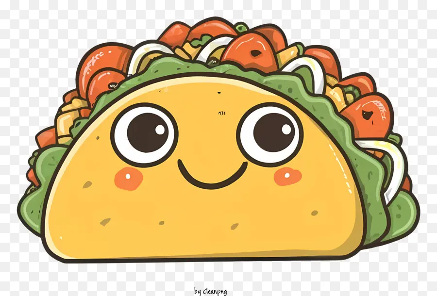 Dessin Animé Taco，Taco Avec Les Yeux PNG