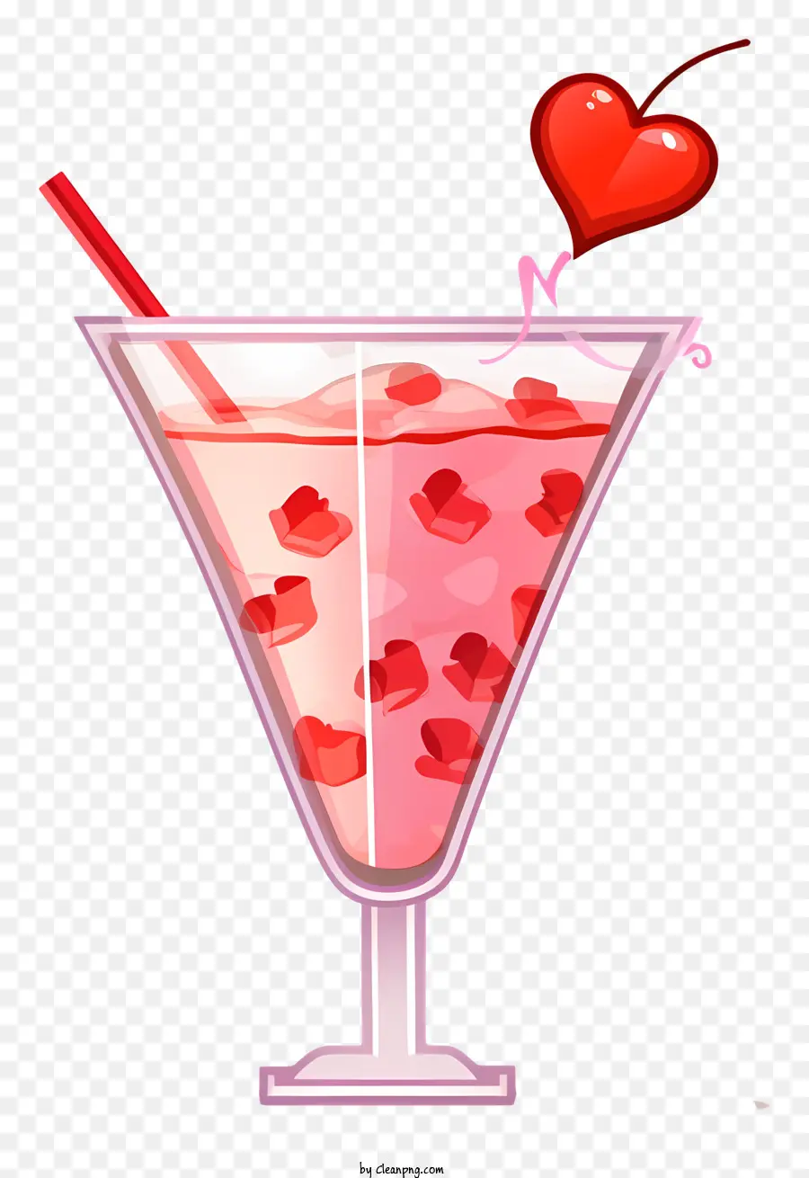Cocktail De La Saint Valentin Cartoon，Rouge Cocktail PNG