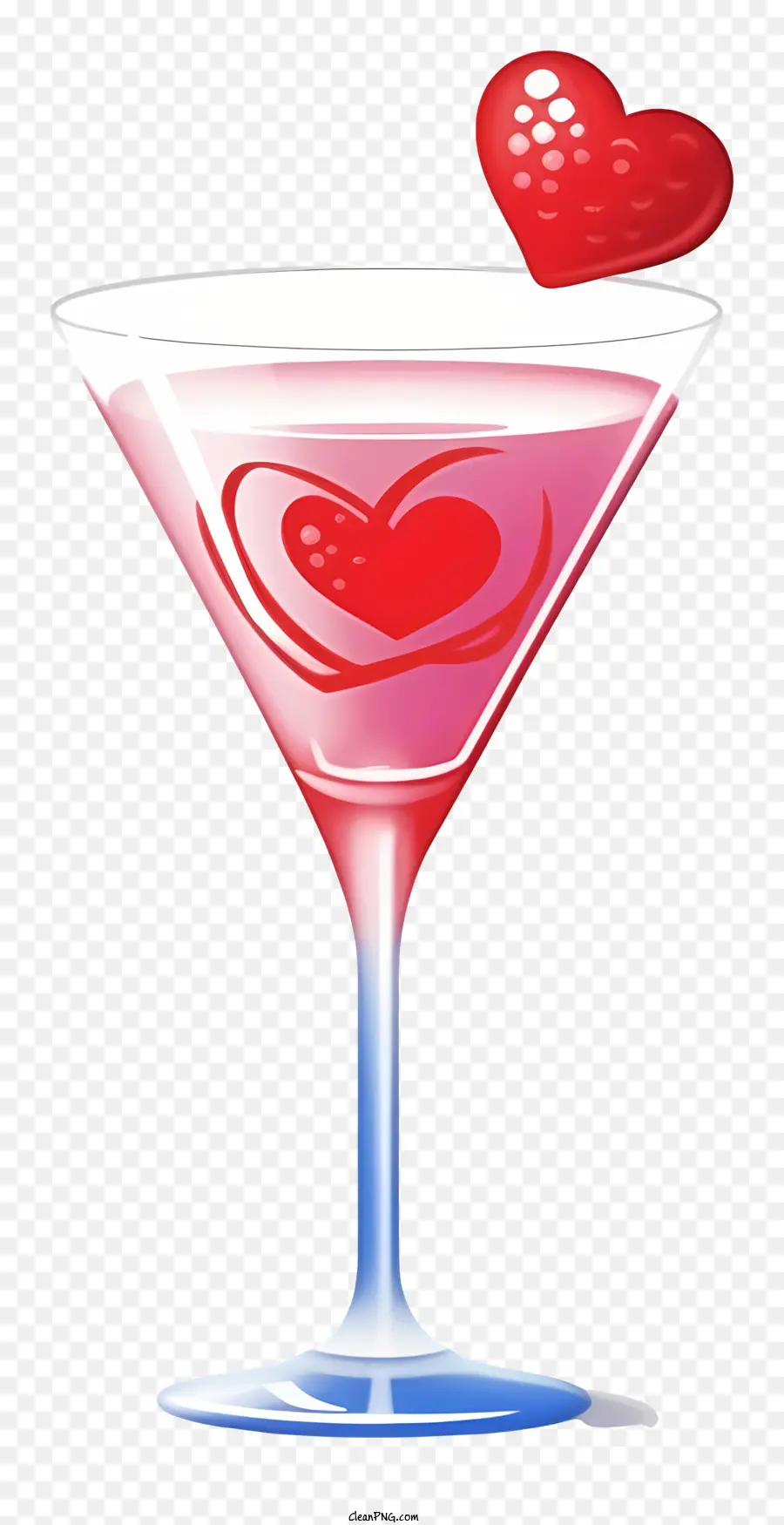 Cocktail De La Saint Valentin Réaliste，Coeur De Fraise Rouge PNG