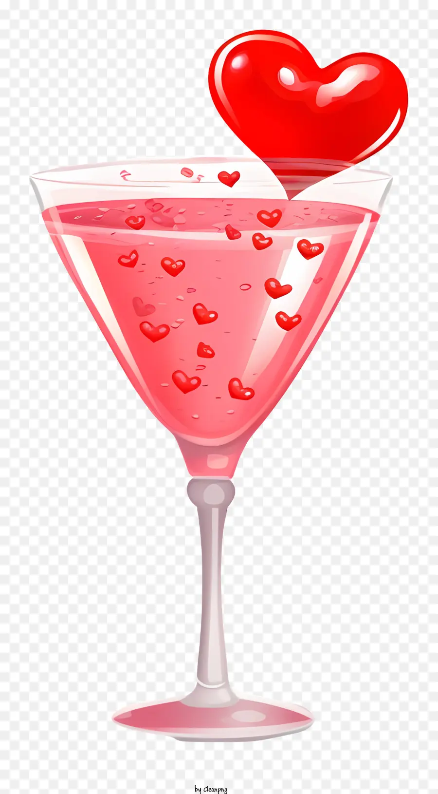 Cocktail De La Saint Valentin Réaliste，Cocktail De Coeur Rouge PNG