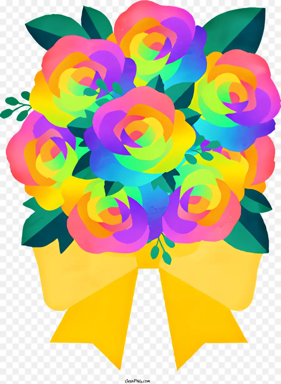 Arc En Ciel De Roses，Bouquet PNG