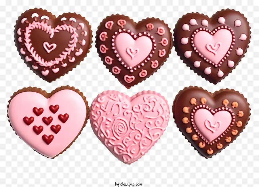 Cookies De La Saint Valentin Réalistes，Coeurs De Chocolat PNG