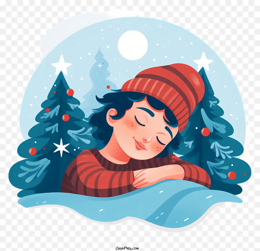 Dormir，Fille En Hiver PNG