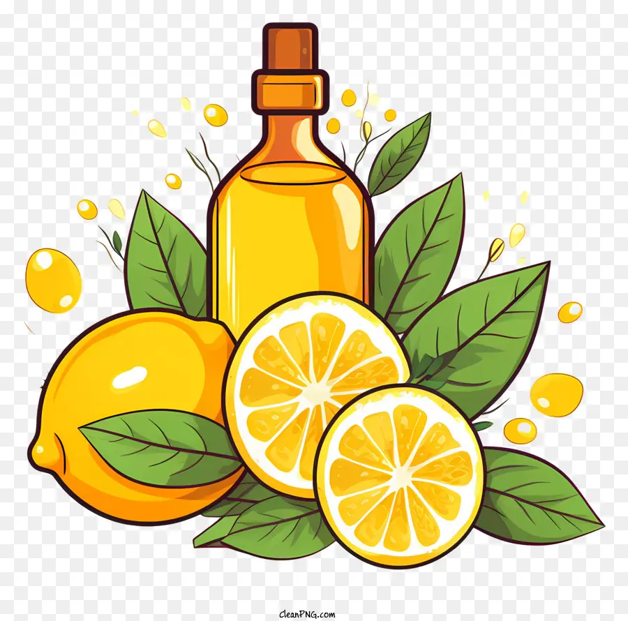 Huile De Citron，Bouteille Orange PNG