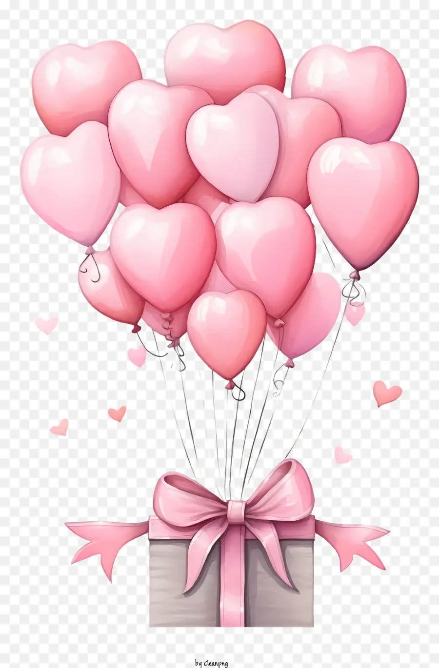 Ballon Cadeau Valentine Pastel，Heartshaped Ballon PNG