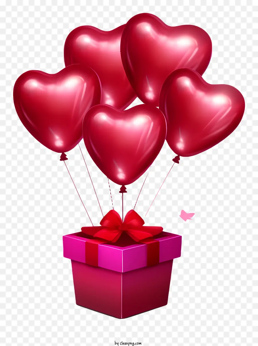 Emoji De Ballon Cadeau De La Saint Valentin，Coeur En Forme De Boîte PNG