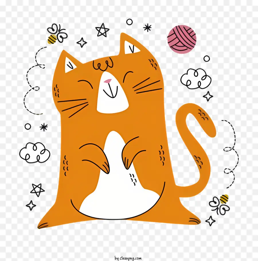 Chat，Chat Orange Souriant PNG
