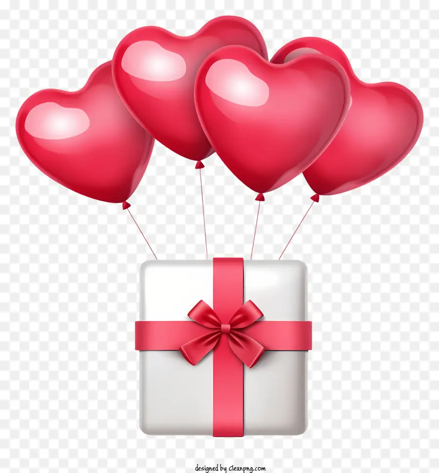 Ballon Cadeau Plat Saint Valentin，Ballons Coeur PNG