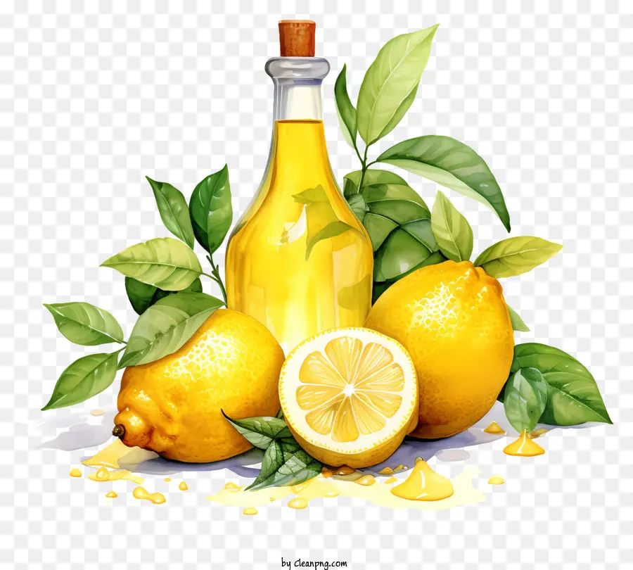Huile De Citron，Des Tranches De Citron PNG