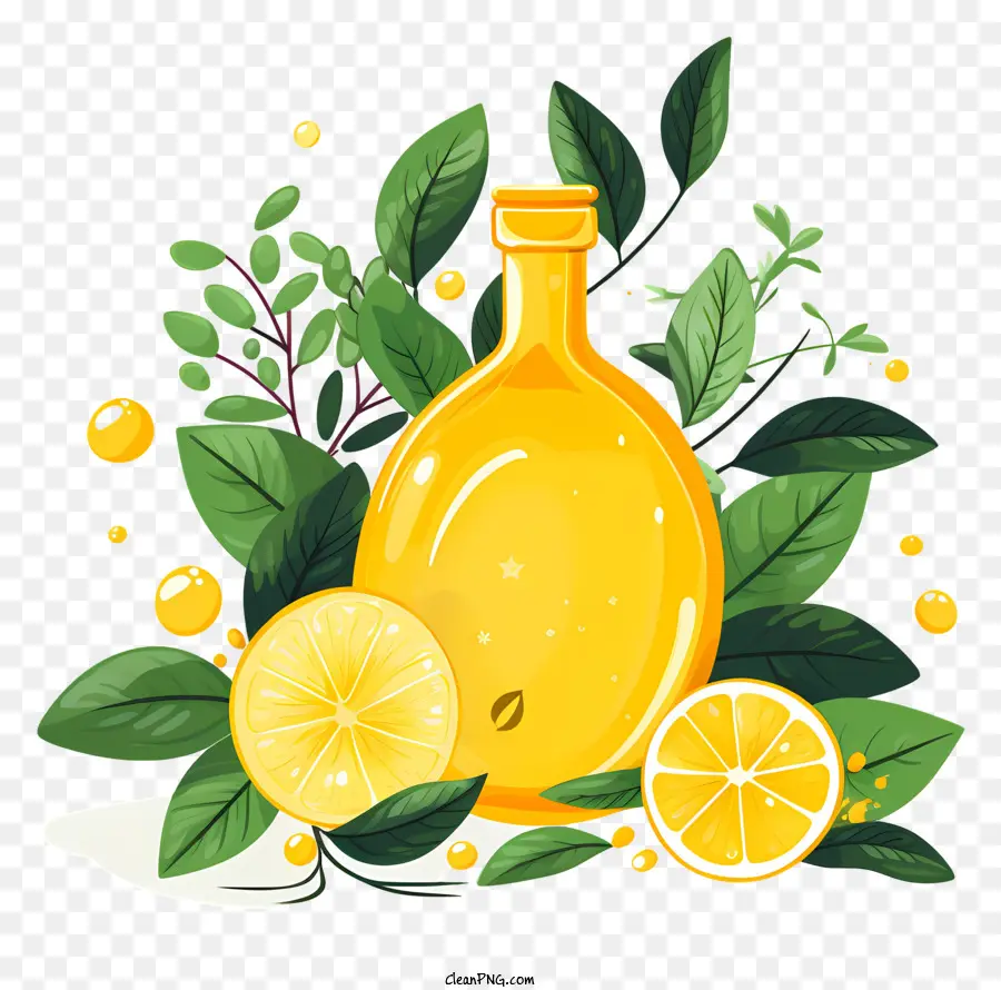 Huile De Citron，Tranches De Citrons PNG