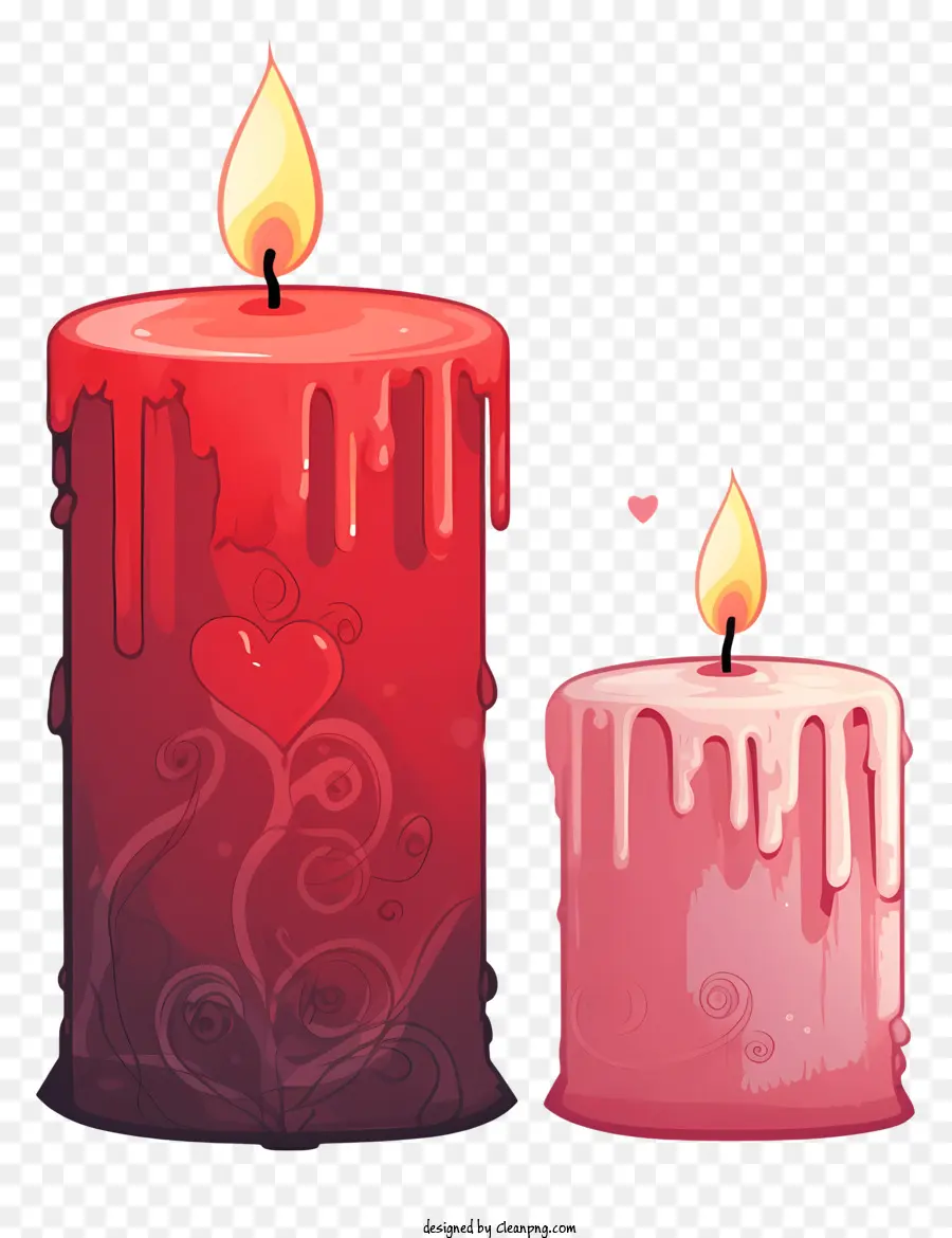 Sketch Saint Valentin Candle，Bougies PNG