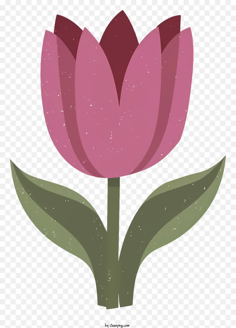 Dessin Animé，Fleur De Tulipe Rose PNG