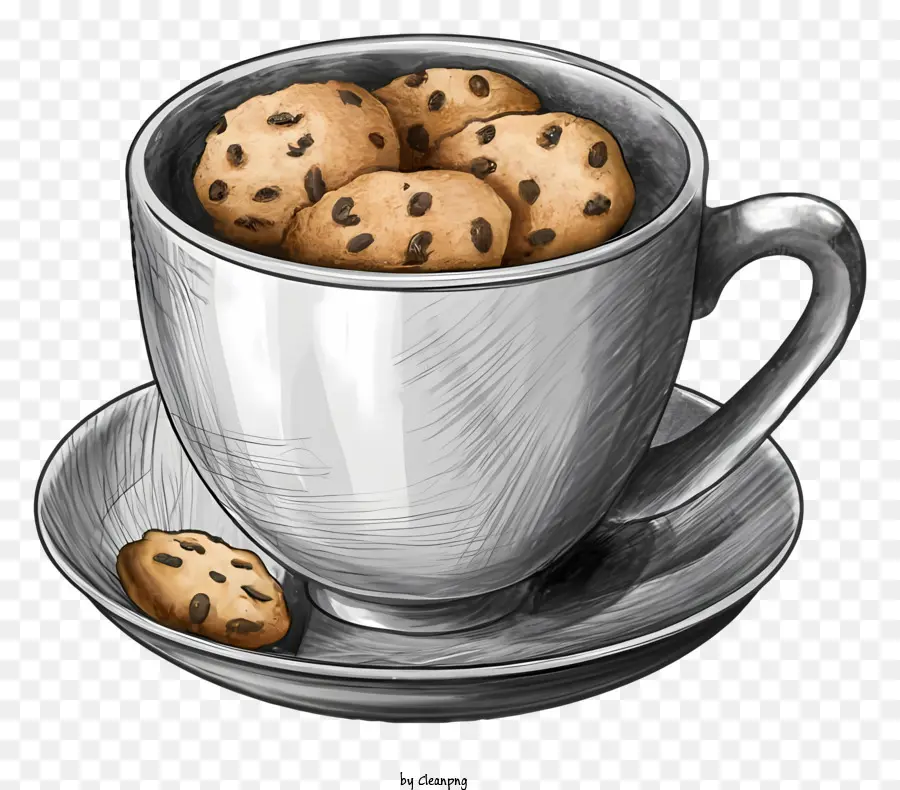 Dessin Animé，Tasse De Biscuits PNG