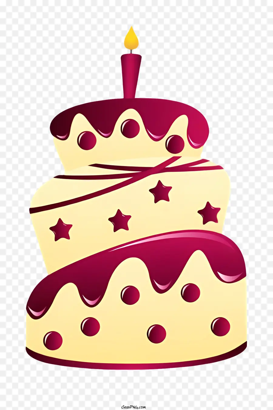 Gâteau D'anniversaire，Seule Bougie PNG