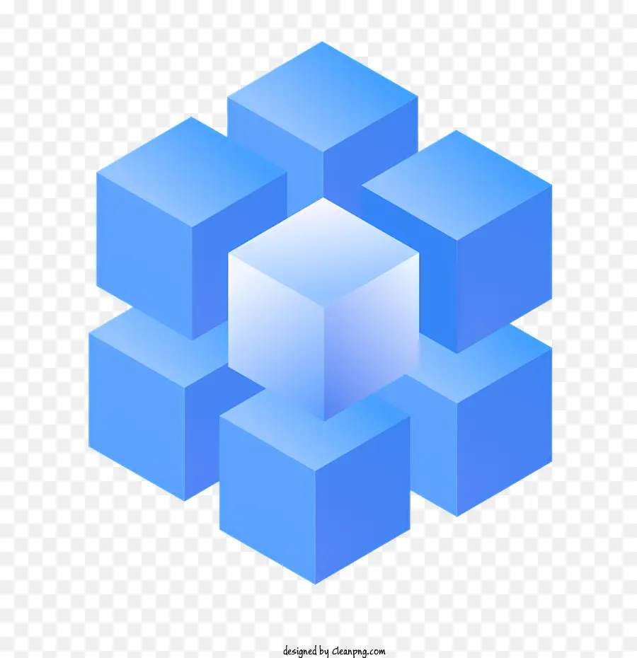 Cube Pile，Bleu Cubes PNG