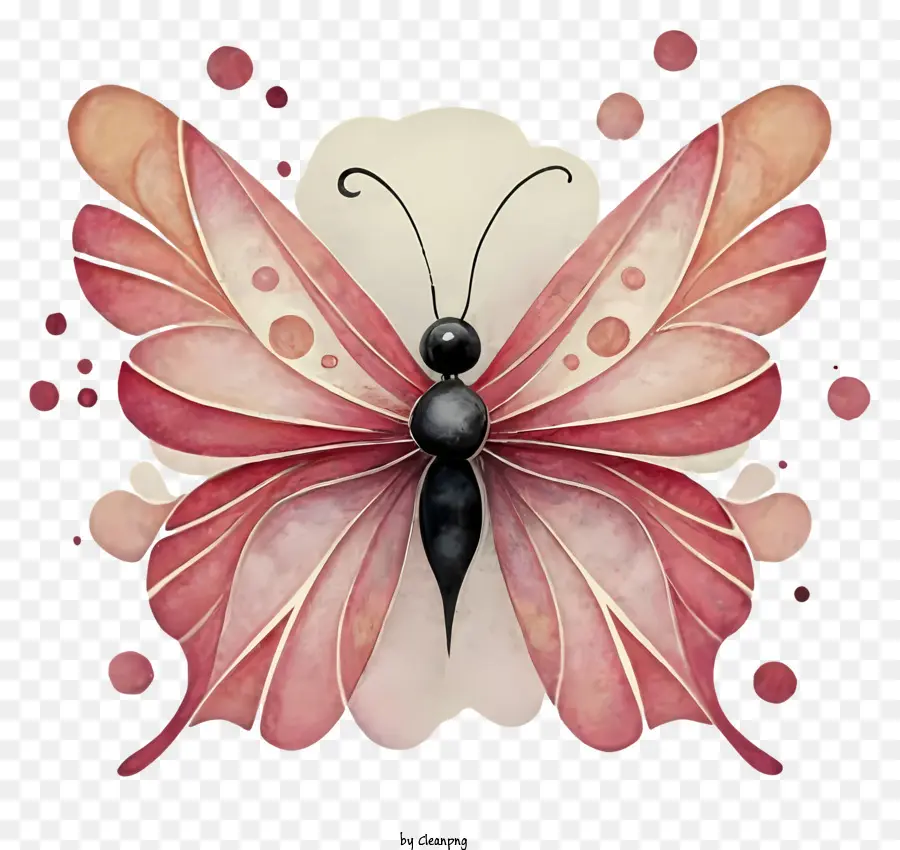 Dessin Animé，Papillon Rose PNG