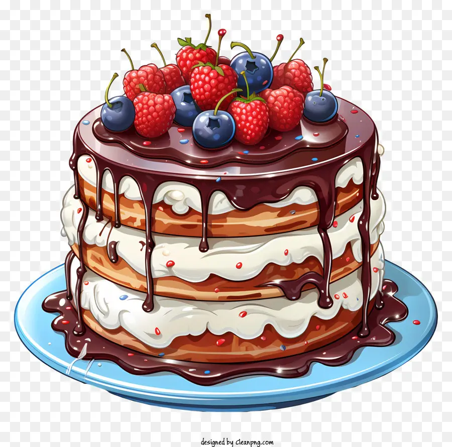 Gâteau D'anniversaire，Plaque Bleue PNG