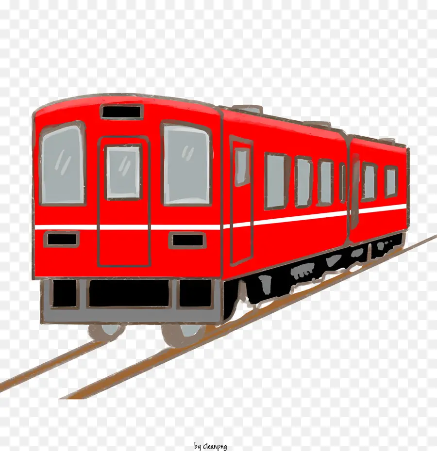 Train De Voyageurs Rouges，S'entraîner Sur Une Piste PNG