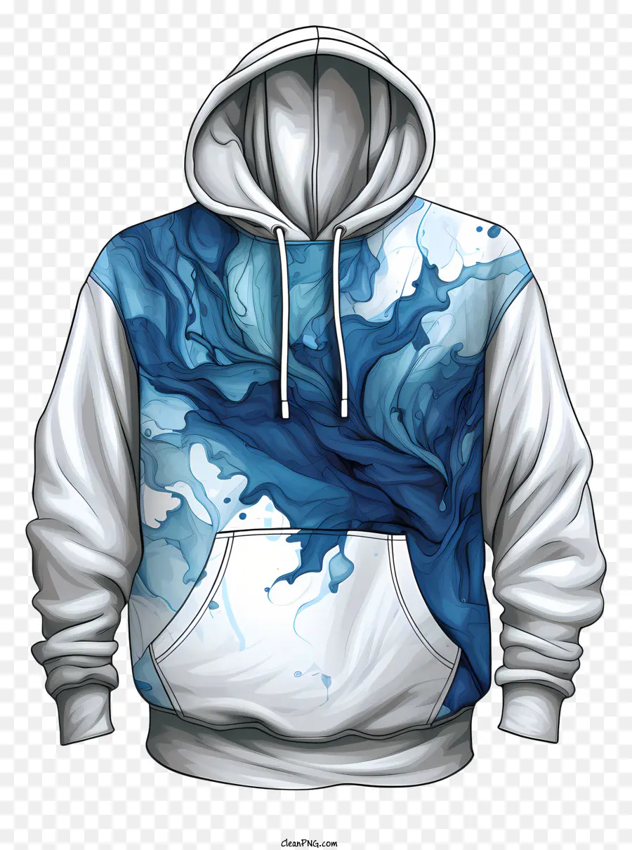 Sweatshirt à Capuche，Sweat à Capuche Bleu Tourbillon PNG