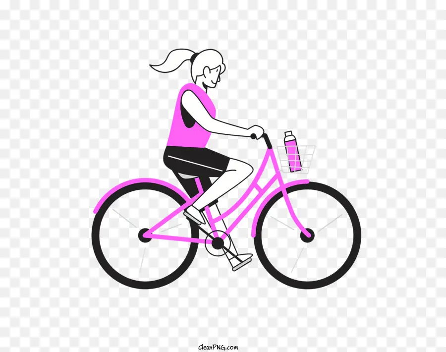 Femme à Vélo，Rose De Vélos PNG