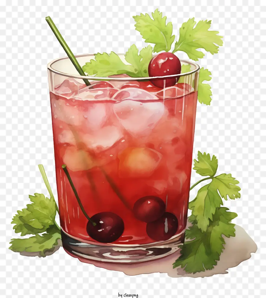 Cocktail，Boisson Aux Cerises PNG