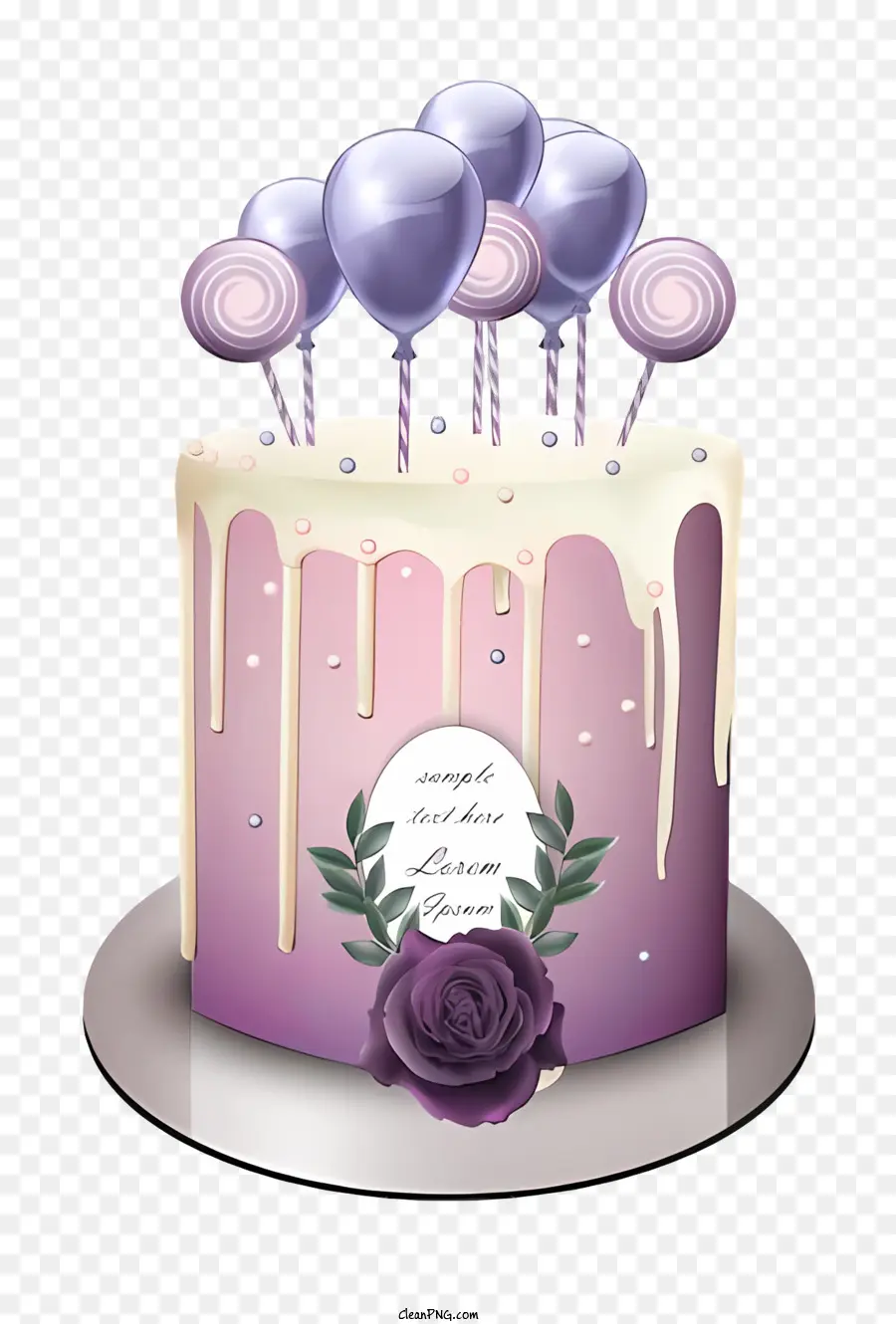 Gâteau D'anniversaire，Gâteau Violet PNG