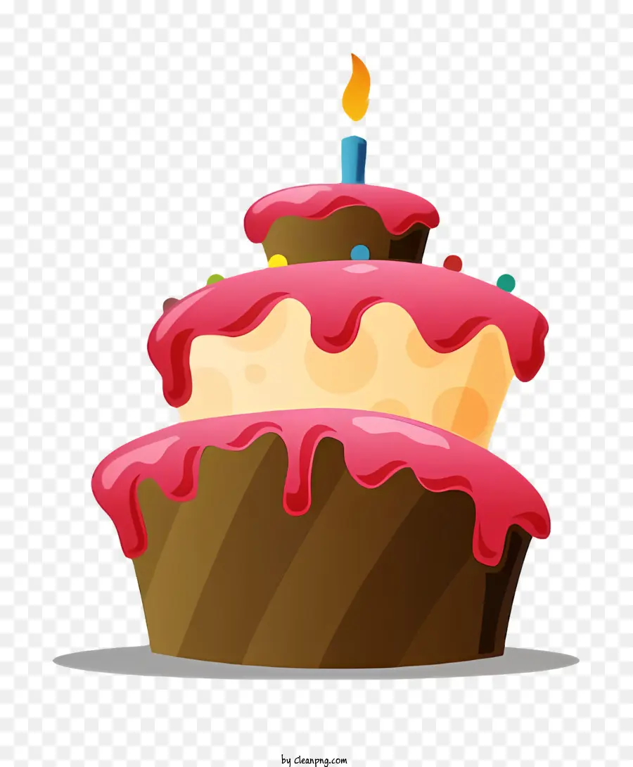 Gâteau D'anniversaire，Glaçage Rose PNG