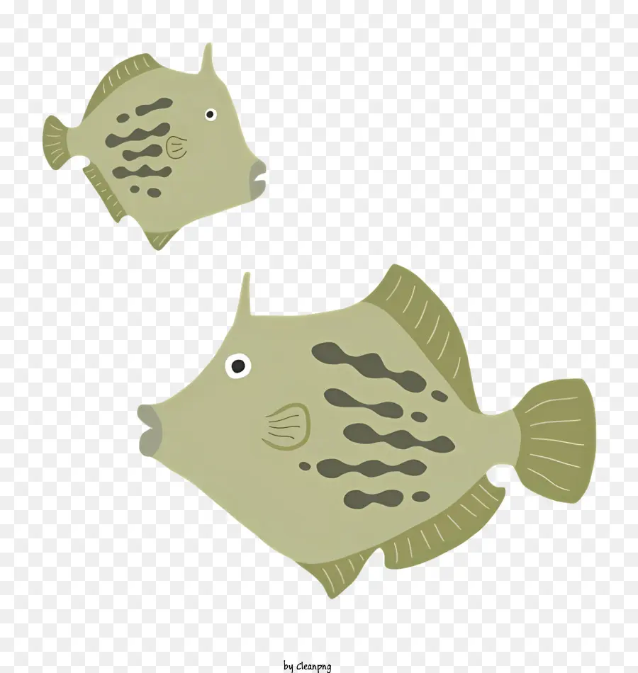 Poisson Vert，Des Taches Blanches PNG