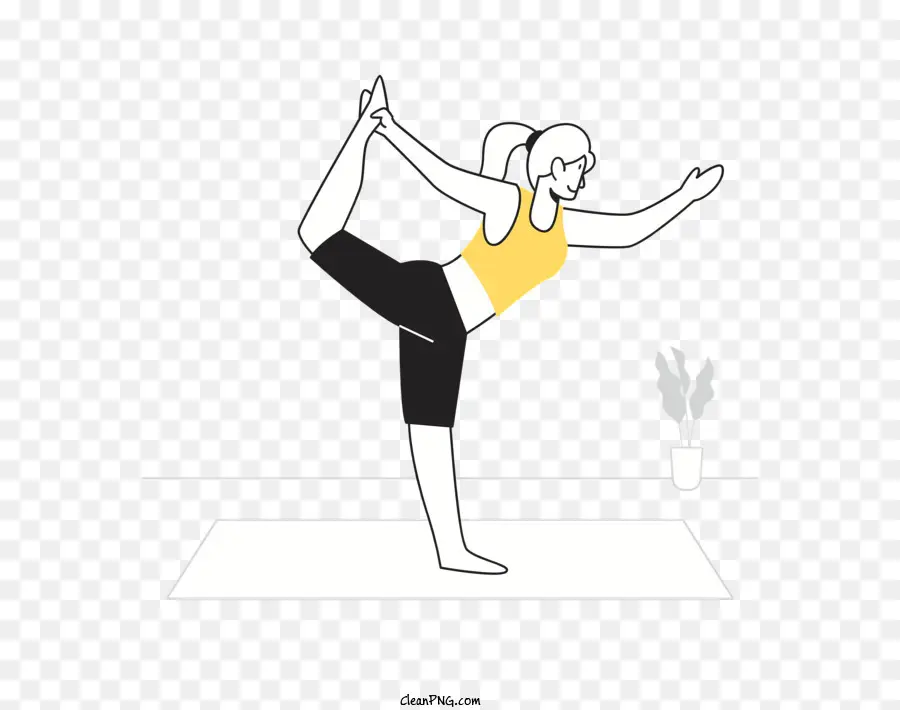 Dessin Animé，Position De Yoga PNG