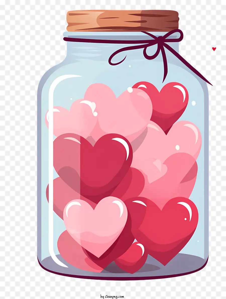 Pot Mason Avec Coeur，Coeurs En Pot PNG