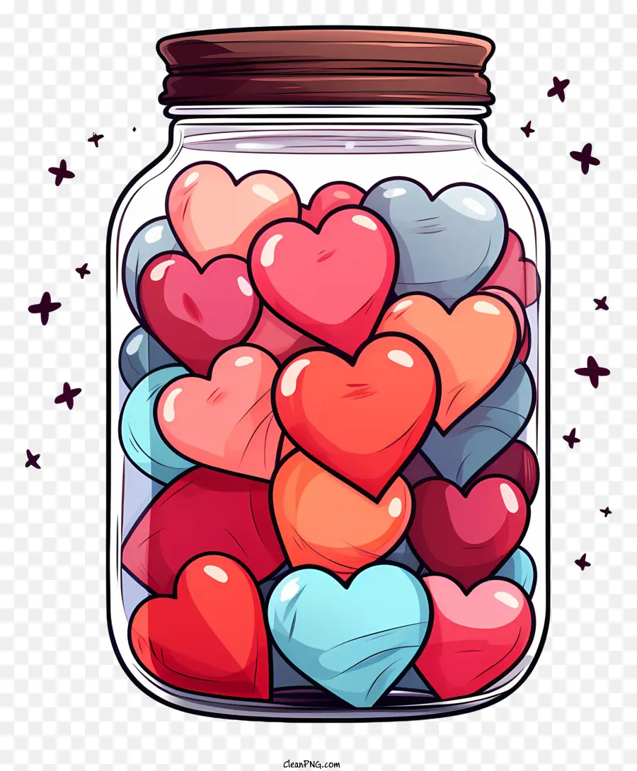 Pot Mason Avec Coeur，Coeurs En Pot PNG