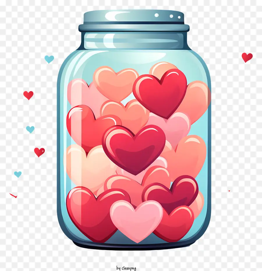 Pot Mason Avec Coeur，Coeurs En Pot PNG